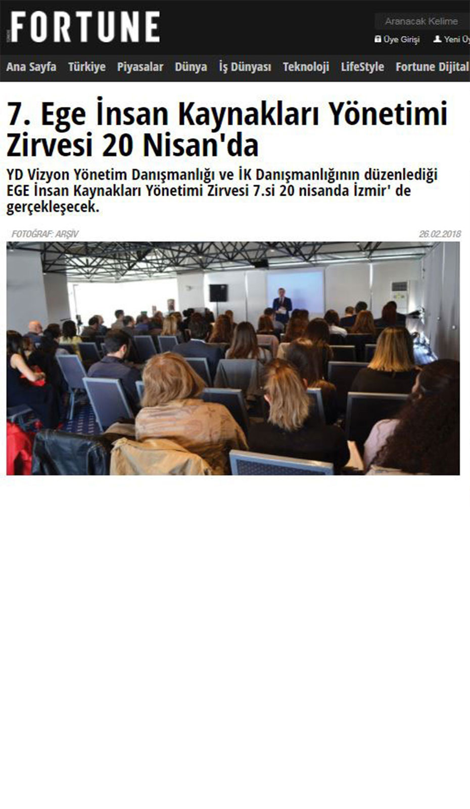 Fortune Türkiye - 7. İK Yönetimi Zirvesi - Haber