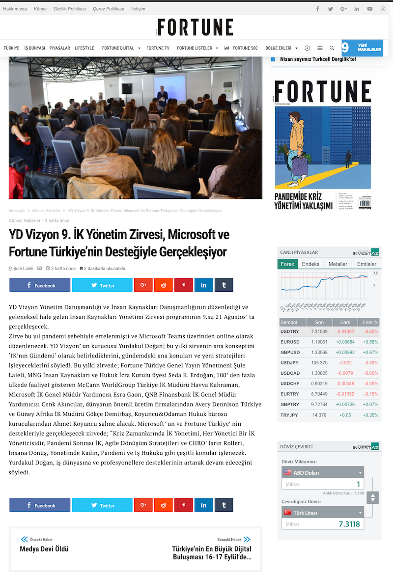 FORTUNE TÜRKİYE Ağustos 2020